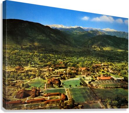 Vintage University of Colorado Campus Art Canvas Print