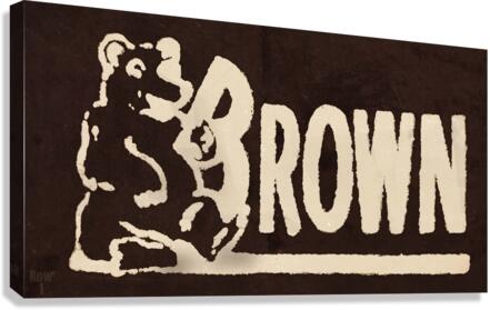 Vintage Brown University Bears Art Canvas Print