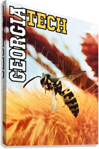 Vintage Georgia Tech Yellow Jacket Art Canvas Print