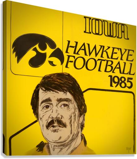 1985 Hayden Fry Iowa Football Art Canvas Print