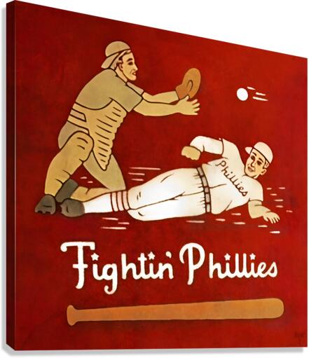 Fightin Phillies Vintage Art Canvas Print