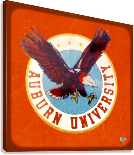 Vintage Auburn University Throwback Art Canvas Print