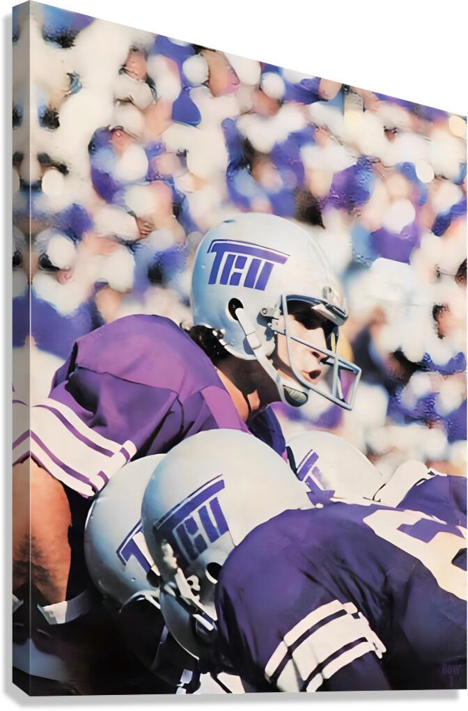 TCU Throwback 70s Football Art  Canvas Print