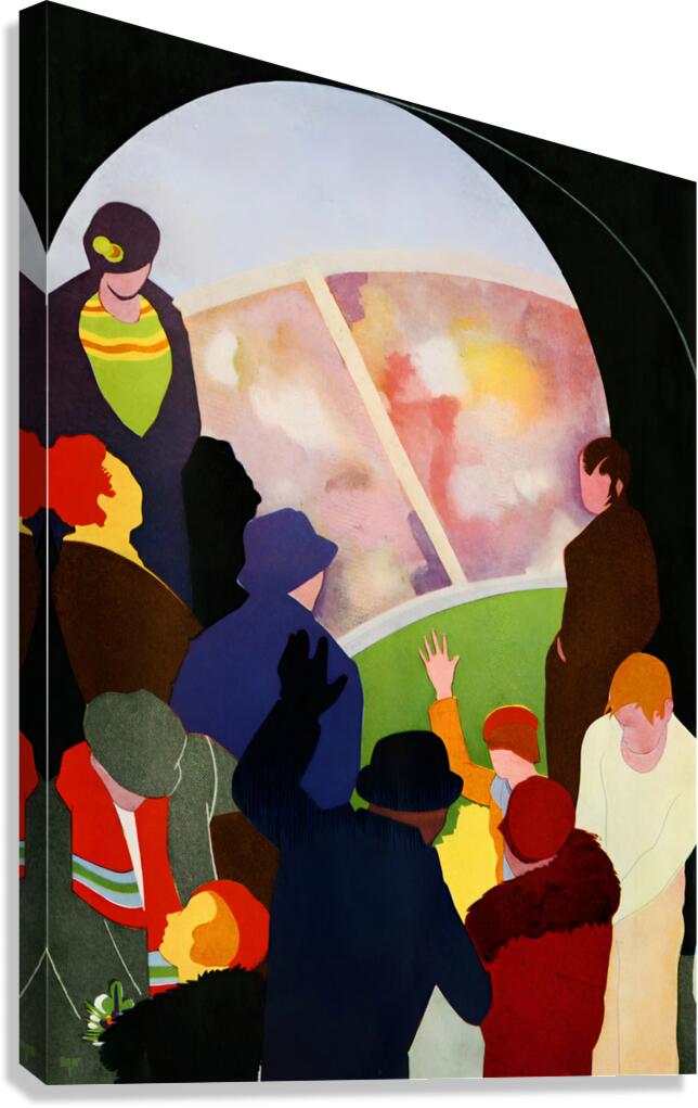 1934 Football Stadium Art Canvas Print