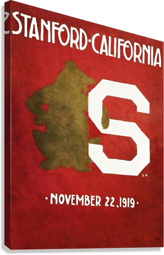1919 Cal Stanford Big Game Football Program Cover Art Canvas Print