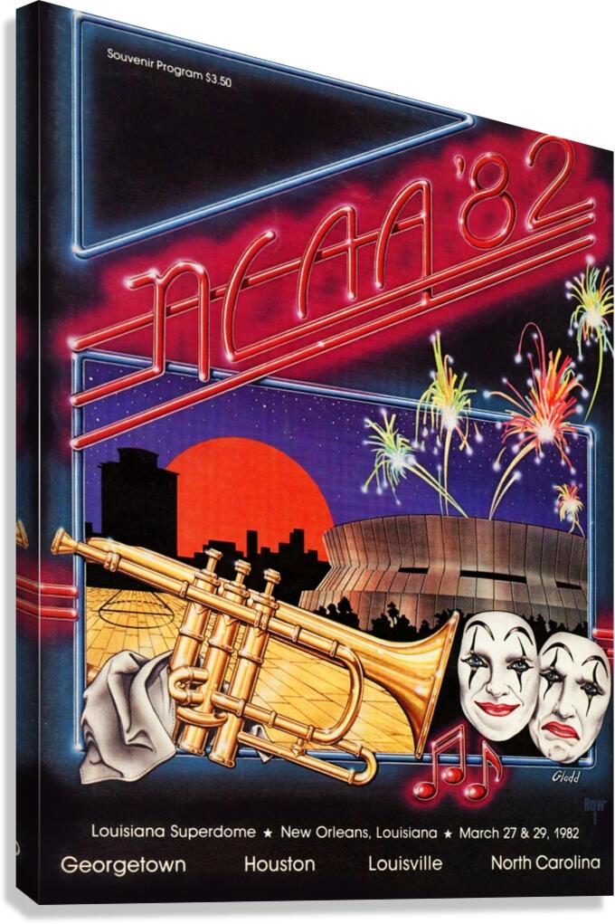 1982 NCAA Basketball Finals Program Cover Art Canvas Print