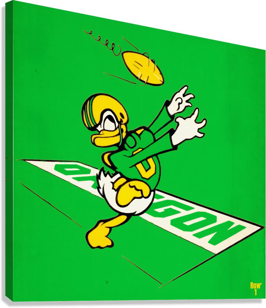 Oregon Duck Throwback Cartoon Art Canvas Print