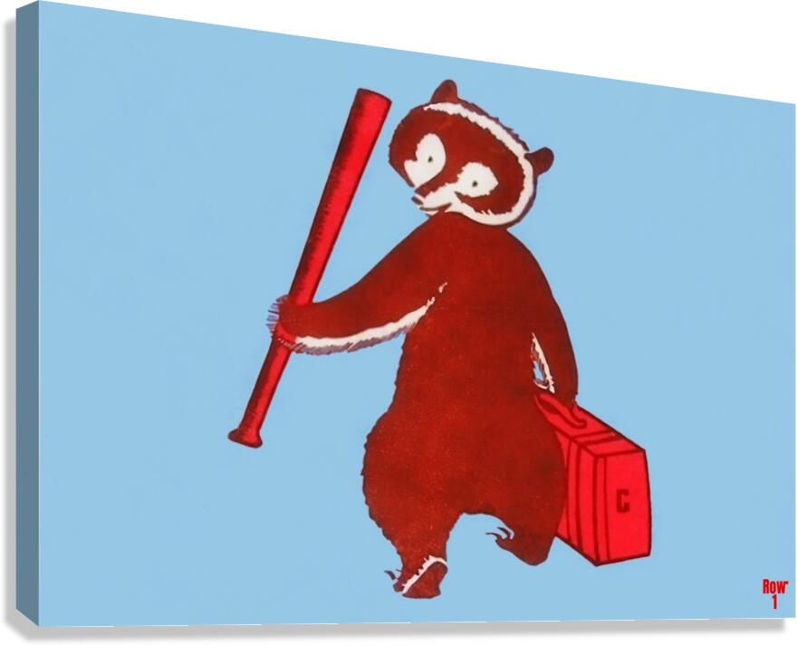 Vintage Chicago Cub with Suitcase Canvas Print