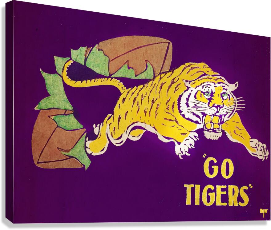 Vintage LSU Tiger Football Art Canvas Print