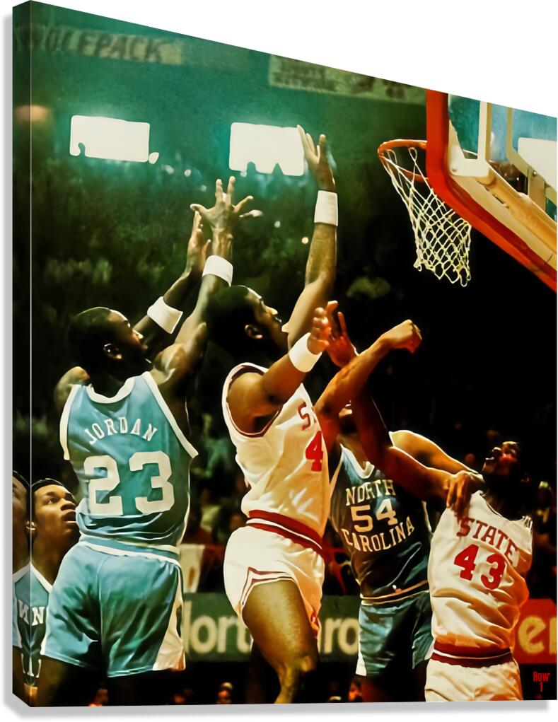 1983 North Carolina vs. NC State Basketball Action Canvas Print