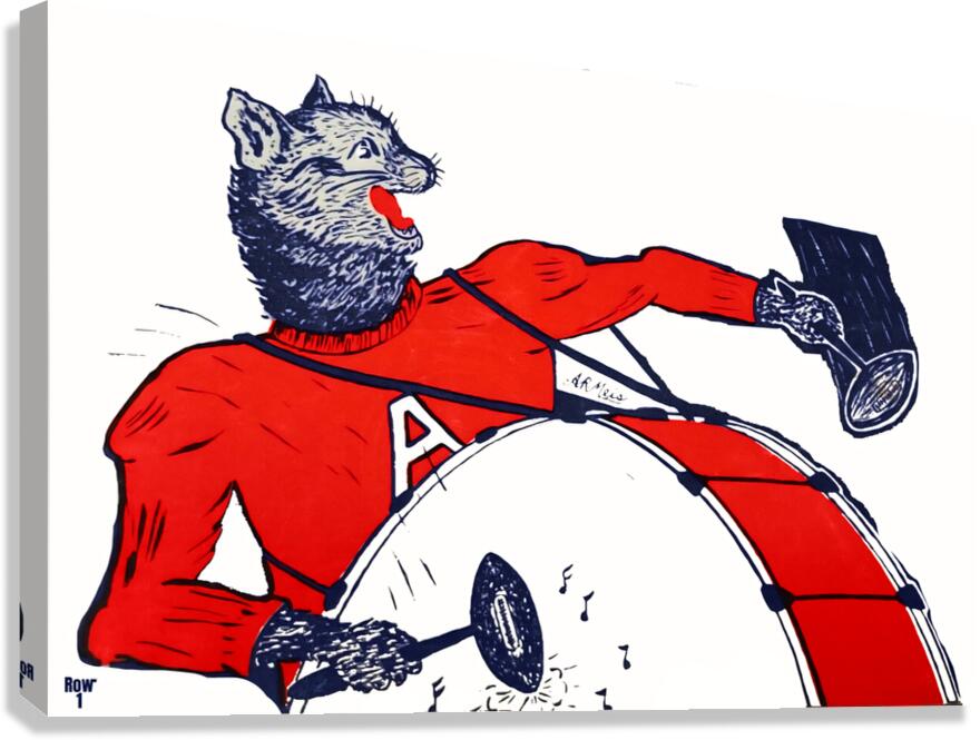Vintage Arizona Wildcat Band Cartoon Art Canvas Print