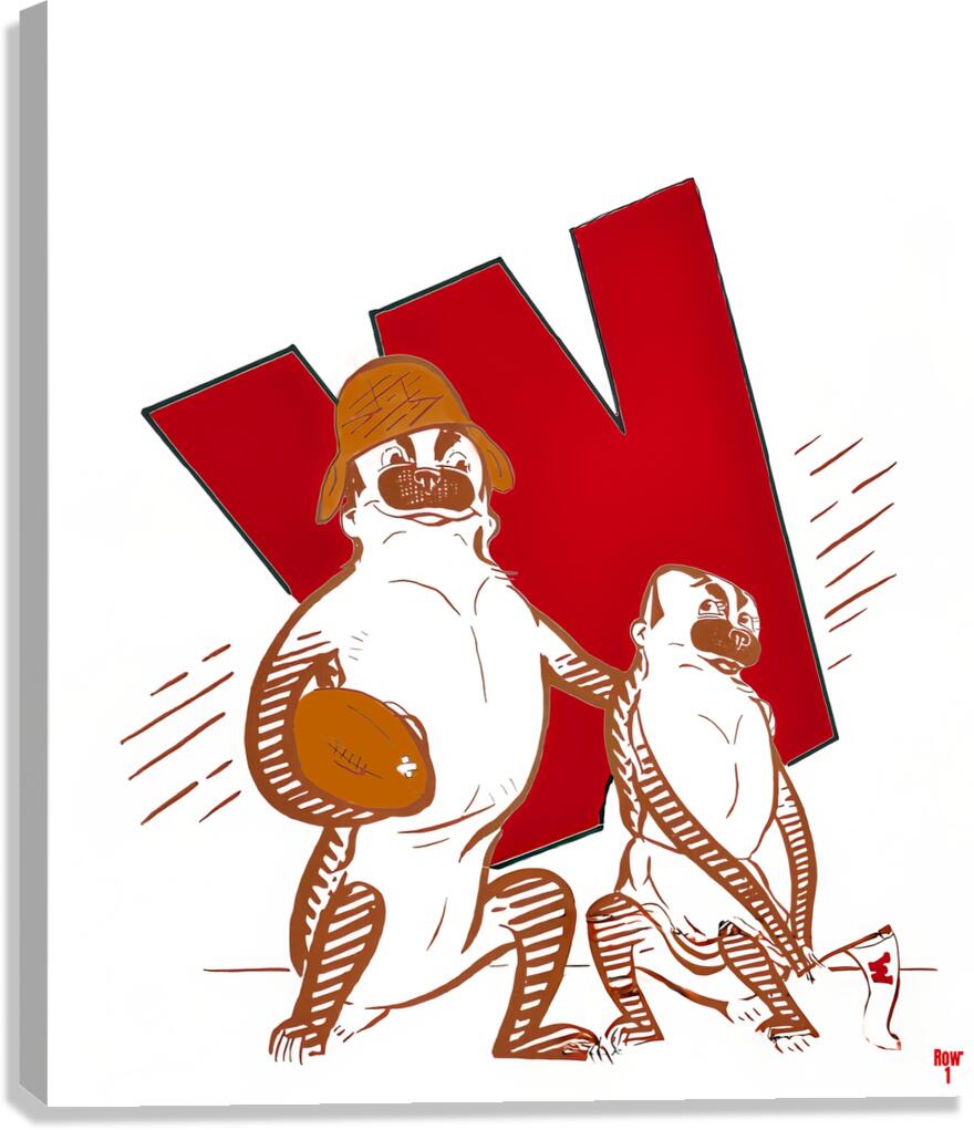 Benny and Beulah Wisconsin Badger Art Canvas Print