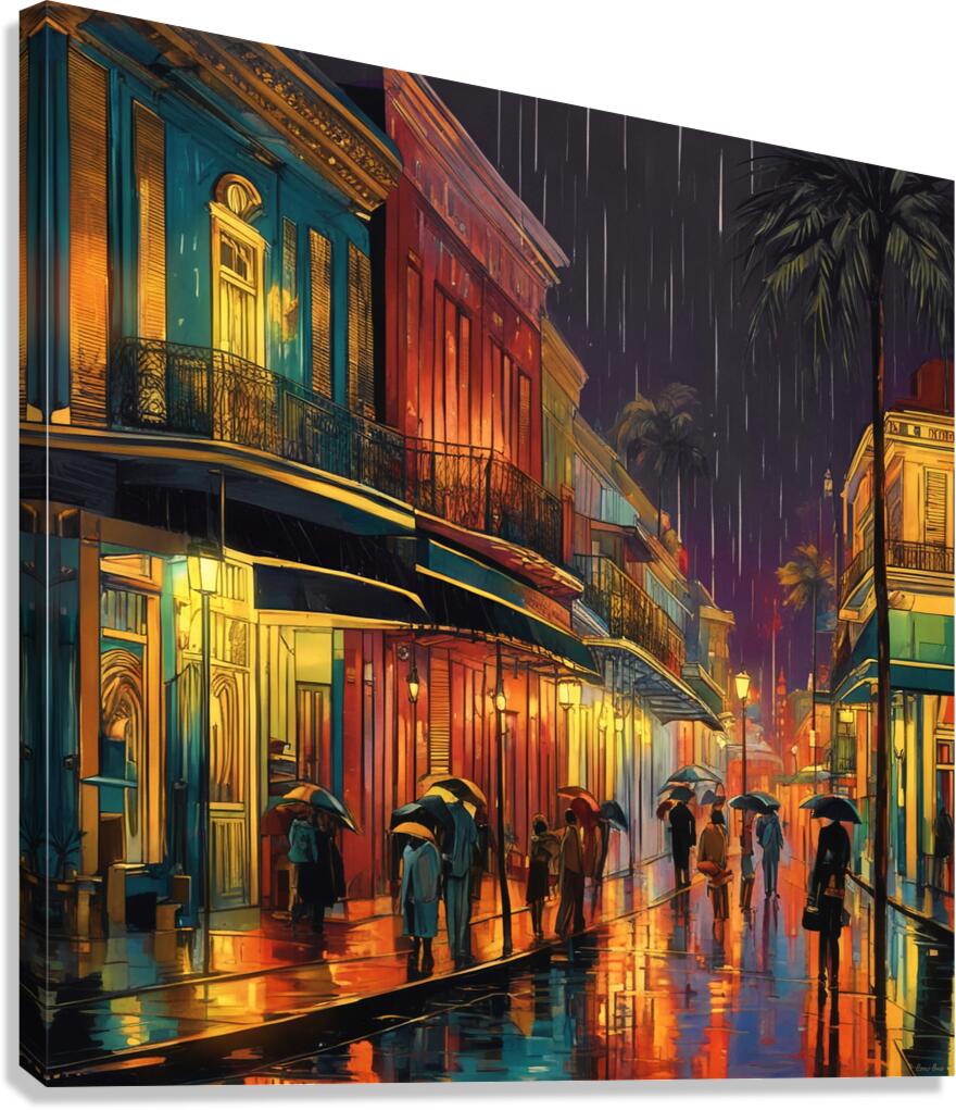 Rainy Night in New Orleans Canvas Print