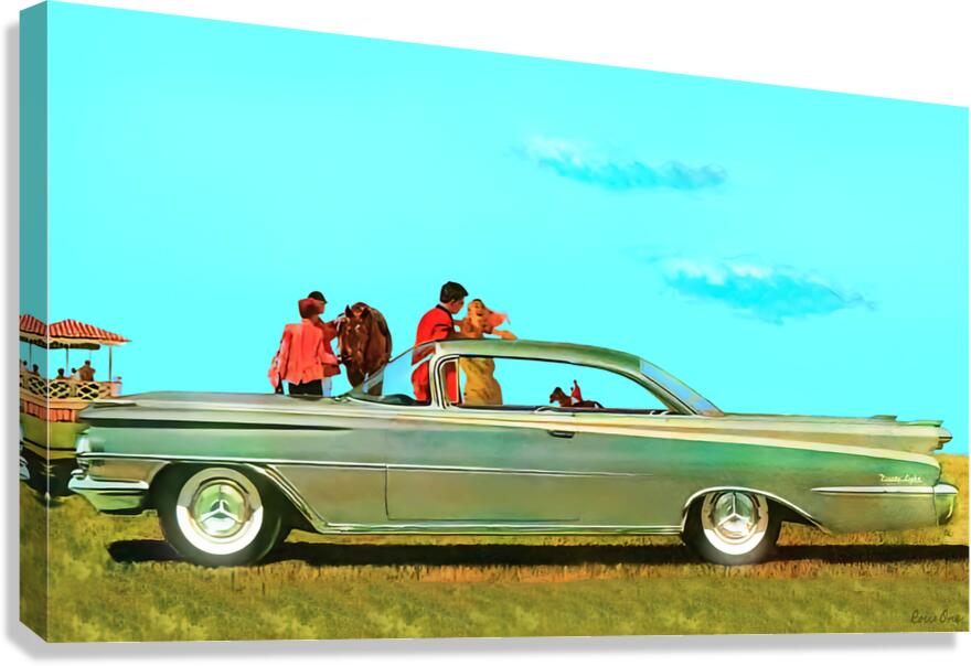 1958 oldsmobile ninety eight car art Canvas Print