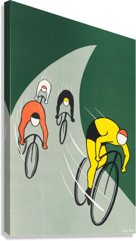 1950s bike racing art Canvas Print