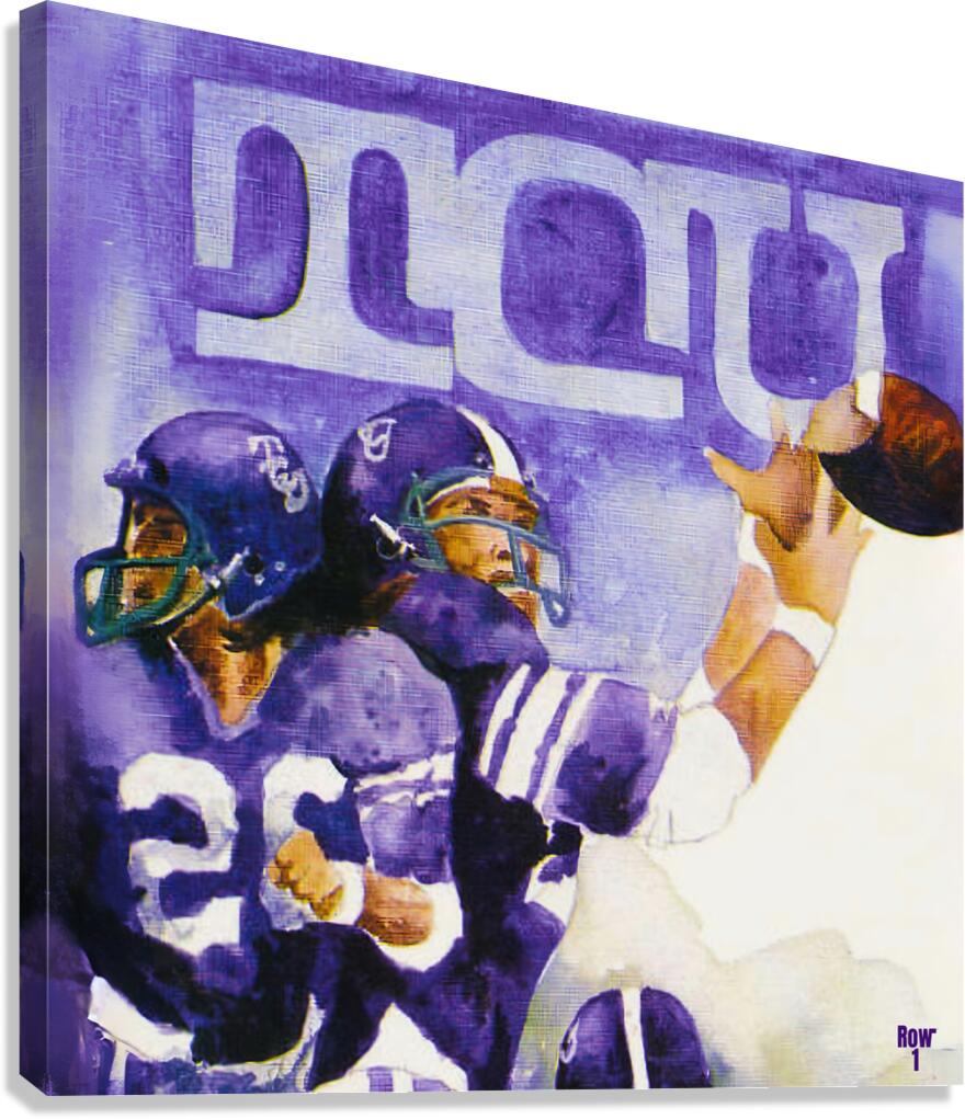 vintage tcu art football players Canvas Print