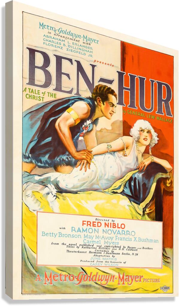 1926 ben hur movie poster Canvas Print