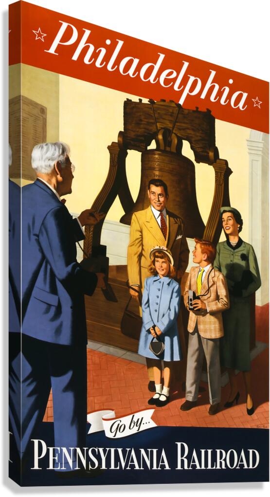 1955 philadelphia railroad train poster Canvas Print