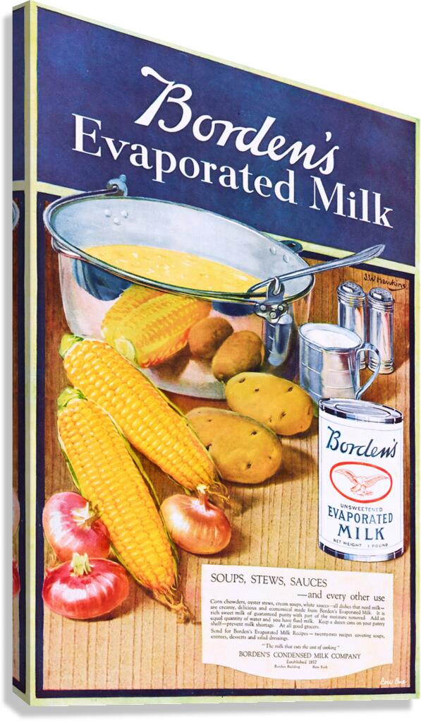 kitchen decor ideas bordens evaporated milk ad.jp Canvas Print