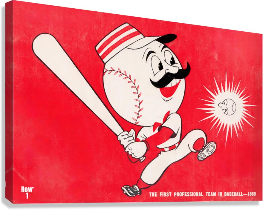 vintage cincinnati reds art remix Canvas Print