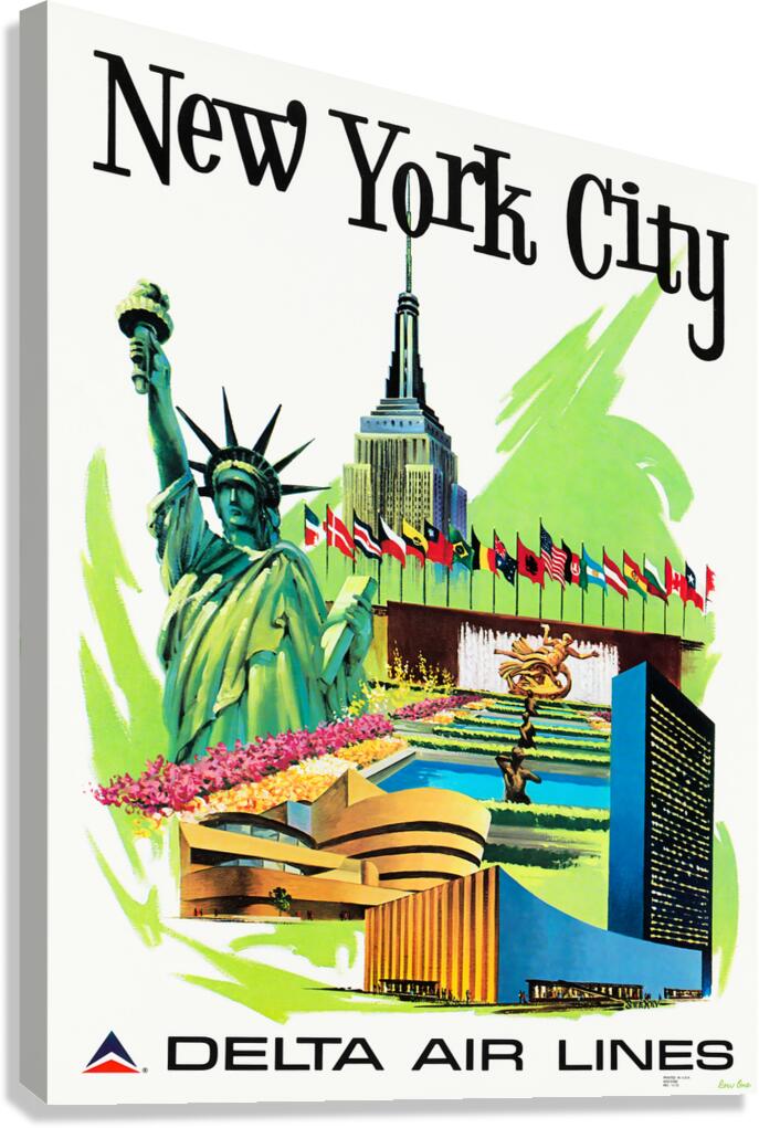 1973 delta air lines in new york ad Canvas Print