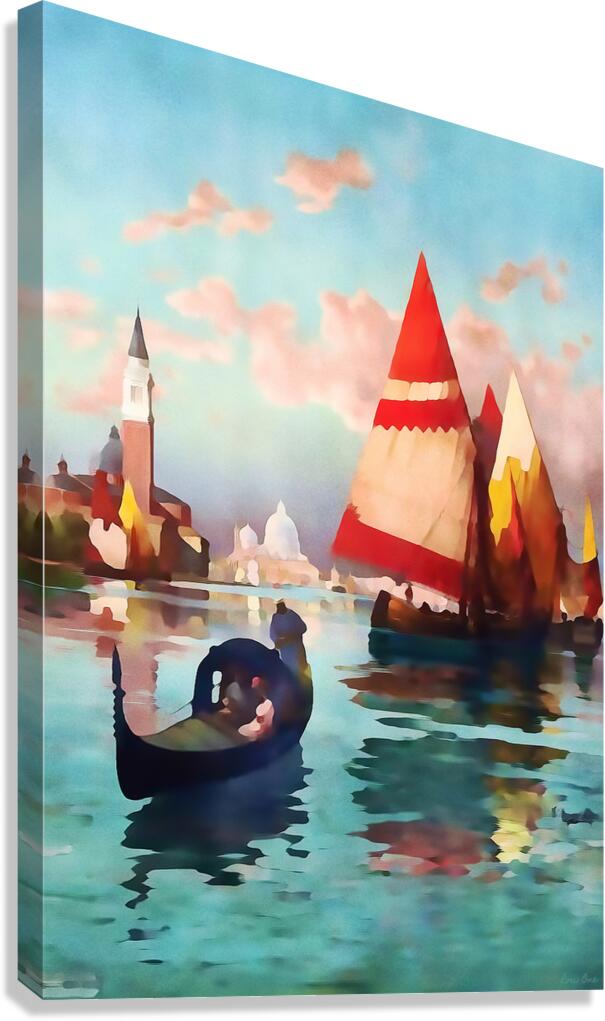 venice watercolor art remix  Canvas Print