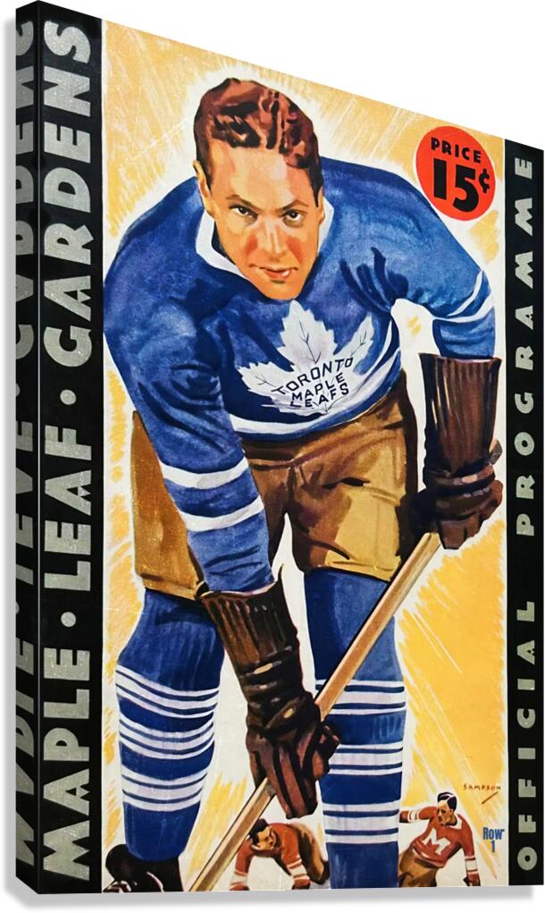 1938 toronto maple leafs hockey program art Canvas Print