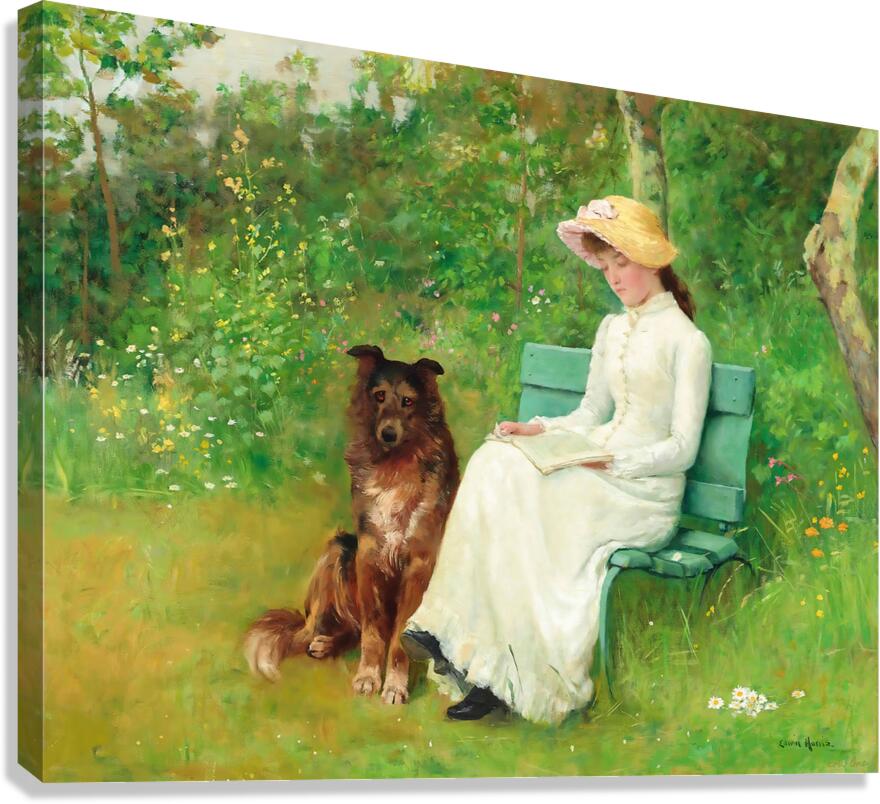 a quiet moment edwin harris late 1800s art Canvas Print