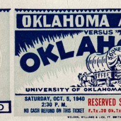 1940 Oklahoma A&M vs. Oklahoma Sooners Ticket Art