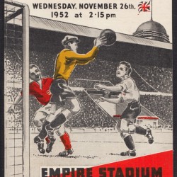 1952 England vs. Belgium Association Football Art 