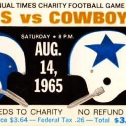 1965 LA Rams vs. Dallas Cowboys Football Ticket Art