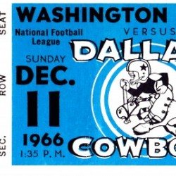 1966 Washington vs. Dallas Cowboys Football Ticket Art