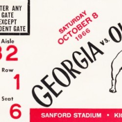 1966 Ole Miss vs. Georgia Football Ticket Canvas