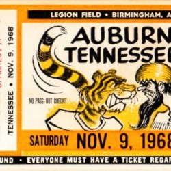 1968 Auburn Tigers vs. Tennessee Vols Football Ticket Art