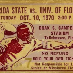 1970 Florida State vs. Florida Ticket Stub Remix