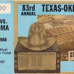 1988 Oklahoma vs. Texas Football Ticket Print | A Classic Red River Rivalry Moment