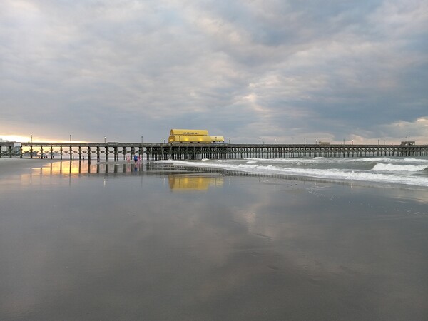 STORMY MORNING AT APACHE PIER by BEACHSCAPES GALLERY