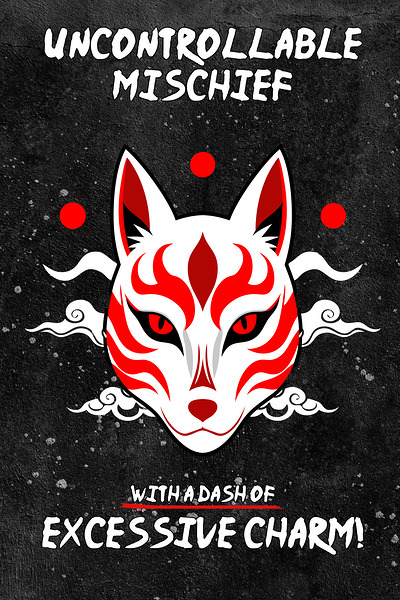 Charm Kitsune Mask Poster by Kiyo Arts