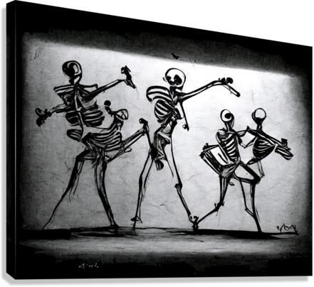 Skeletons Dancing Canvas Print