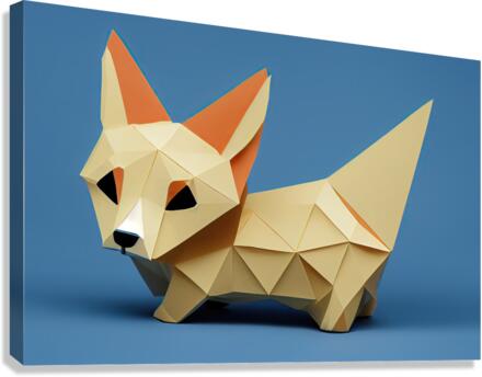 Origami Corgi  Canvas Print