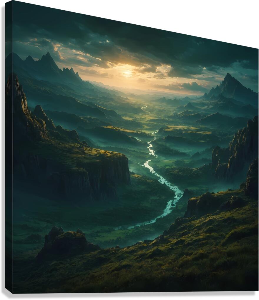 Fantasy Landscape Dramatic lighting Canvas Print