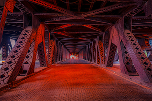 Chicagos Red Steel Car Tunnel