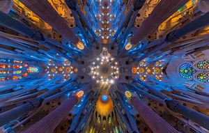 Sagrada Familias Stained Ceiling