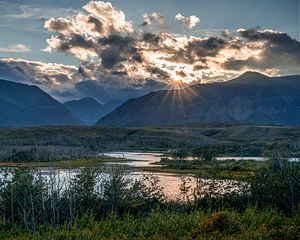 Sunburst over Waterton Lakes