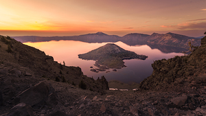 Crater Lake Sunrise Panorama