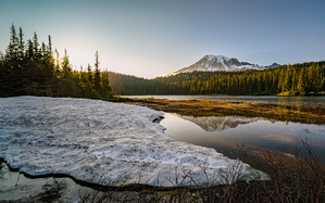 Mt Rainier Sunset Reflection