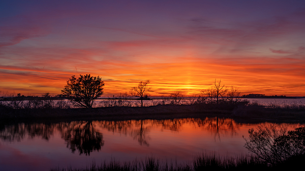 Red Assateague Sunset by Geoffrey Prior
