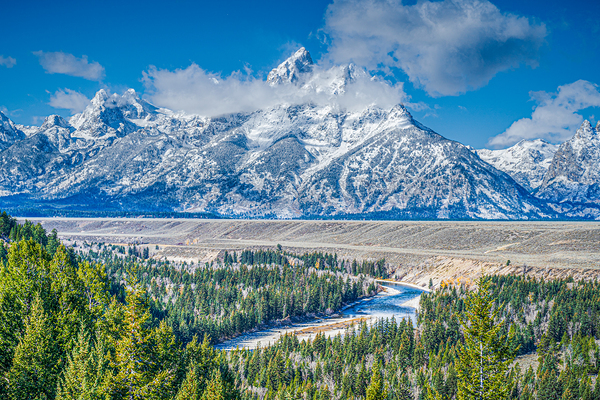 Snow covered Teton