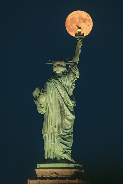 Liberty Torch Moon Print