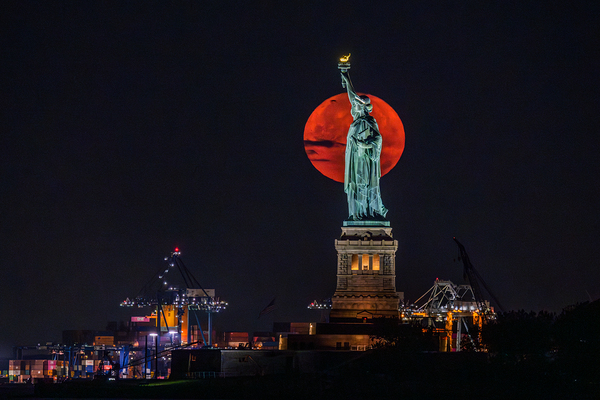 Full Moonrise from Battery Park